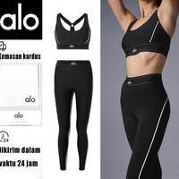 Gambar ALO-Set pakaian kebugaran yoga seri AIRLIFT SUIT UP/atasan olahraga dan celana yoga - Hitam-SET, XS40-45KG dari strong soul undefined 1 Tokopedia