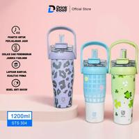 Gambar [MAHOBIN] TUMBLER TAHAN DINGIN AESTHETIC STAINLESS STEEL BOTOL MINUM SUS 304 ANTI KARAT1200ML / 1.2 LITER TAHAN PANAS DAN DINGIN SAMPAI 12 JAM 2 CARA MINUM HANDLE ATAS ANTI SLIP CERAMIC COATING TIDAK LUNTUR COCOK UNTUK DI BAWA KE KANTOR/SEKOLAH TUMBLR - Pink Flower dari DAMAIKA SHOP. undefined 1 Tokopedia