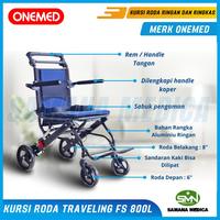 Gambar READY STOK!!! Kursi Roda Traveling ONEMED FS 800L Aluminium / FS800L + Pole Traveling Mudah Di Lipat & Ringan dari CV HOMETEKNO undefined 2 Tokopedia