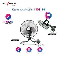 Gambar Advance TDS-10 Kipas Angin Meja Dinding 2in1 Desk Wall Fan 10" Garansi Resmi SNI dari ABC Electronic Shop undefined 1 Tokopedia
