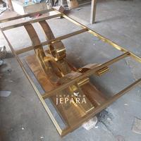 Gambar Meja Makan Modern Exclusive Stainless Steel - Gold dari Interior Jepara undefined 3 Tokopedia