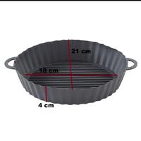 Gambar Alas Air Fryer Baking Tray Bahan Silicone Pan Food Grade / Tatak Tatakkan Dalam Alas Air Fryer / Warna Abu Tua dan putih - abu tua dari Angsana Kalimalang undefined 5 Tokopedia