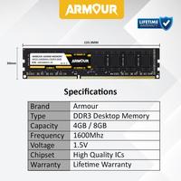 Gambar RAM DDR3 8GB 1600MHz ARMOUR RAM Komputer / RAM PC / RAM Longdimm dari Hamzah comp undefined 3 Tokopedia