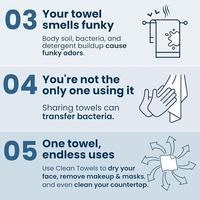 Gambar Clean Skin Club Clean Towels XL 100% USDA Biobased Face Towel, Disposable Face Towelette, Eczema Association Accepted, Makeup Remover Dry Wipes, Ultra Soft, 50 Ct, 1 Pack dari vibes store 76 undefined 5 Tokopedia