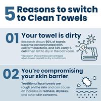 Gambar Clean Skin Club Clean Towels XL 100% USDA Biobased Face Towel, Disposable Face Towelette, Eczema Association Accepted, Makeup Remover Dry Wipes, Ultra Soft, 50 Ct, 1 Pack dari vibes store 76 undefined 4 Tokopedia