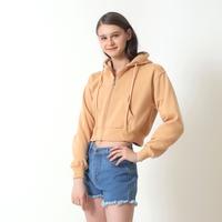 Gambar OBLO Hoodie Crop Zipper Wanita Hoodie Sweater Resleting Allsize - Hitam, S dari obloofficialstore undefined 3 Tokopedia