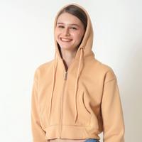 Gambar OBLO Hoodie Crop Zipper Wanita Hoodie Sweater Resleting Allsize - Hitam, S dari obloofficialstore undefined 1 Tokopedia