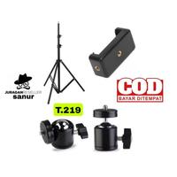 Gambar Tripod 2 Meter + holder hp + ball head dari Juragan sanur undefined 2 Tokopedia