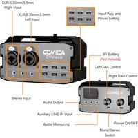 Gambar Comica CVM-AX3 Audio Mixer, Dual XLR/3.5mm/6.35mm Mic Preamp 9V Phantom Power with Real-time Monitor for Interview Guitar Recording Canon Nikon DSLR Camera Camcorder dari Boyandgadget by Lintas Negara undefined 3 Tokopedia