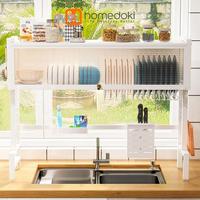 Gambar Homedoki Rak piring wastafel / rak wastafel dapur / rak di atas wastaf -  65CM-Hitam dari Homedoki Office Furniture undefined 3 Tokopedia