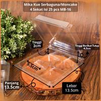 Gambar Mika sekat 4 kotak mooncake isi 25pcs per pack MB-16 MB16 tutup lipat transparan kotak wadah plastik kue moon cake mochi tart donat donut snack sekat empat MB 16 persegi dari CRYSTALKIDSTORE undefined 2 Tokopedia