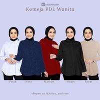 Gambar Kemeja PDL Perempuan Lengan Panjang/Kemeja Kerja Wanita/PDL Custom Bordir/Baju PDL Lengan Panjang - PDL Navy Wanita, S dari DISTRIVAL undefined 1 Tokopedia