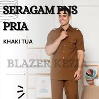 Gambar [PREMIUM] Baju Seragam Dinas Pria PNS ASN PDH Pemda Guru Keki Kheki Khaki Tua Coklat Terbaru Setelan Celana Bahan Katun Wool Premium Bisa COD Cowok Laki Laki-laki - Khaki Tua, S dari DISTRIVAL undefined 1 Tokopedia