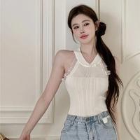 Gambar AJW Tanktop Vest Lace Knit Premium QMP | Baju Ketekan Wanita TankTop Lace Renda Korean Style | Tank Top Wanita Vest Lace Knit Terbaru - Cream dari AJWpedia undefined 2 Tokopedia