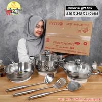 Gambar SUPRA New 8pcs panci set professional series stainless SUS304 impact bottomPROF SET 7  / cookware wajan penggorengan dari JL Online Shopping 99 undefined 2 Tokopedia