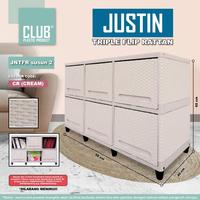 Gambar LEMARI PLASTIK TRIPLE FLIP SUSUN 2 PINK UNGU KOREAN COLOUR Qc- - fashion-2-fta dari QC First undefined 5 Tokopedia