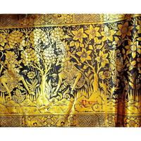 Gambar KAIN PRADA BALI MOTIF WAYANG - KAIN DEKORASI BALI METERAN - Pink, 1 Meter dari pc cakung undefined 2 Tokopedia