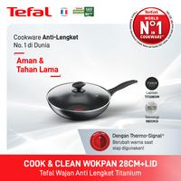 Gambar Tefal Wajan Penggorengan Anti Lengket Cook & Clean Wokpan 28cm + Tutup dari Tefal Indonesia Official undefined 3 Tokopedia