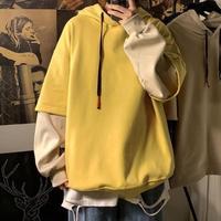 Gambar Jaketin Aja - Hoodie Lengan Double Layer Big Size ( S - 6Xl ) Jaket Polos Basic Mix Two Tone M L Xl Xxl Xxxl 4Xl 5Xl 6L Korean Style Oversized Sweater Kombinasi 2 Warna Hip Hop Street Wear Unisex Pria Wanita Matcha Navy Peach Beige Khaki Orange Hitam Grey - Hitam-Putih, S dari AzaraeL undefined 2 Tokopedia