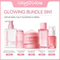 Gambar New Paket Hemat Putih Wajah Glad2Glow Glowing bundle all in1 - 2/3/4/5 PCS Skincare Paket-Brightening toner+Brightening Moisturizer+Cleanser+Brightening Serum Niacinamide Extract Hitam Mencerahkan Wajah Mencerahkan Melembabkan Kulit skin skincare G2G dari syahrinimart undefined 3 Tokopedia