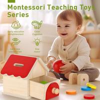 Gambar Montessori Coin Box Toys Object Permanent 2-in-1 Wooden Ball Drop Games & Wooden Puzzle Double Drawers Toys Gifts for Toddler dari Darell Picture undefined 3 Tokopedia