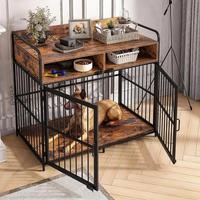 Gambar New Dog Crate, Wood Dog Cage Table with Drawers Storage, Heavy Duty Crate, Sturdy Metal Easy To Assembly, Dog Crate Furniture dari Copter Snow undefined 5 Tokopedia
