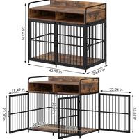 Gambar New Dog Crate, Wood Dog Cage Table with Drawers Storage, Heavy Duty Crate, Sturdy Metal Easy To Assembly, Dog Crate Furniture dari Copter Snow undefined 2 Tokopedia