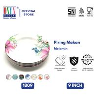 Gambar 6 Pcs, Onyx, Piring Makan Cekung 9 inch : Melamin, Aman untuk Makanan, Halal, 1809 Motif - SPZ01 dari Onyx Melamin undefined 1 Tokopedia
