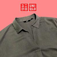Gambar Uniqlo. Blouse Rayon Kerah Skipper Lengan 3/4. Thrift & Preloved dari Jokulinaje undefined 1 Tokopedia