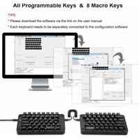 Gambar All 88 Keys Programmable Ergonomic Keypad Programmable Split Mechanical Keyboard with Cherry MX Red Switch White Backlit dari Blaze Crimson undefined 5 Tokopedia