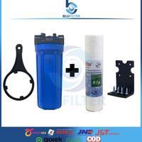Gambar FAYA PAKET HOUSING NANOTEC 10 INCH DRAT 3/4 1/2 1 + SEDIMEN SPUN CARTRIDGE PP FILTER NANOTEC 10 INCH CLEAR DAN BLUE - Clear 01micron, 1 inch dari akamja lama undefined 5 Tokopedia