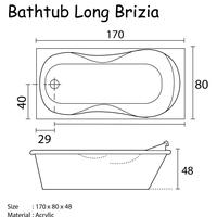 Gambar NEW Bathtub Bak Mandi Long Bathub Briza Model Tanam MARBLE 170 - Bathtub + Avur dari CV. Pusat Kreasi undefined 3 Tokopedia