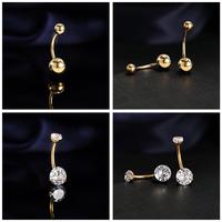 Gambar 1 PC Titanium Navel Ring Crystal Navel Piercing 14G Belly Button Ring Gold Body Piercing Ball Style Jewelry - A-Gold, 1.6-8mm dari TK Best Piercing Jewelry undefined 4 Tokopedia