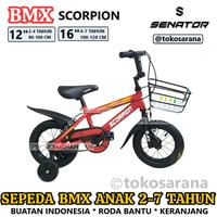 Gambar Sepeda Anak Senator Scorpion BMX 12" 16" Roda Bantu Rem Caliper Rangka Steel Kids Bike 2-7 Tahun Laki-Laki - Tidak Pilih Wrn, 12" 2-4 Tahun dari tokosarana undefined 1 Tokopedia