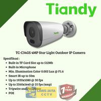 Gambar IP Camera CCTV Tiandy TC-C34GS 4MP Audio Starlight PoE Onvif Outdoor - Lensa 2.MM - Lensa 2.MM dari Laris Jaya CCTV undefined 1 Tokopedia