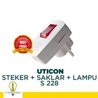 Gambar Uticon Steker Saklar Lampu S-228 Plug with Neon S228 dari SINAR KURNIA KALIPAH APO undefined 1 Tokopedia
