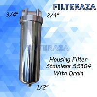 Gambar PUREtrex Housing Filter Cartridge Stainless Steel SS304 10" Inch - NO DRAIN dari FilterAza undefined 2 Tokopedia