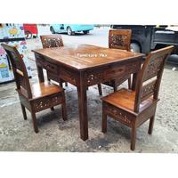 Gambar MEJA MAKAN KAYU MINIMALIS 4 KURSI / MEJA MAKAN KAYU JATI / MRJA MAKAN UKIR KAYU JATI dari FURNITURE MAX undefined 3 Tokopedia