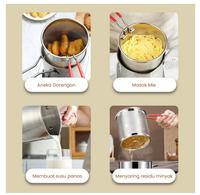 Gambar 5 IN 1 Deep Fryer Panci Penggorengan Stainless Tahan Karat / Set Panci Alat Goreng Makanan Mie  Gorengan Rebus Air Susu Panas Tutup Klip Portable Multifungsi dari DIONBLY STORE undefined 4 Tokopedia