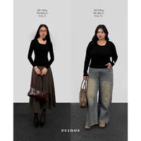 Gambar ECINOS - Fitted Open Back Longsleeved Tencel Top - Black, S dari tokoakbar 311 undefined 2 Tokopedia