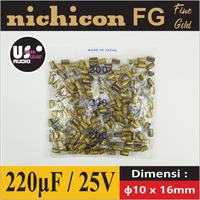 Gambar Elco 220uF 25V Nichicon FG Fine Gold Audio Grade Capacitor , Kapasitor 220uF 25V dari UrbanSound Audio undefined 4 Tokopedia