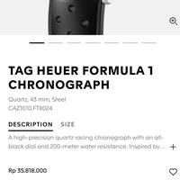 Gambar BU: BNIB TAG Heuer Formula 1 CAZ1010 FT8024 Chronograph Black Rubber Watch Authentic dari MZA Crew undefined 3 Tokopedia