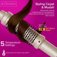 Gambar KESHAH Thermal Brush Alpha Series Curl Volumize Smooth Natural Blowout Catokan Sisir Panas Blow Rambut Elektrik Tourmaline Ceramic dari Official Fabric undefined 1 Tokopedia