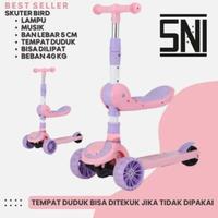 Gambar PASAR ASEMKA13  - Scooter Anak SNI Roda 3 in 1 Skuter Bird Kickboard Otoped Anak Dengan Lampu LED kursi dan Musik Outdoor Indoor Mainan Bisa Lipat Injak Pedal Roller Skateboard untuk 2-8 tahun Multifungsi Anak Laki-laki Perempua dari PASAR ASEMKA13 undefined 4 Tokopedia
