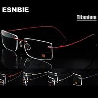 Gambar ESNBIE Computer Rimless Titanium Glasses Frame men Memory Eyeglass Frames 7 Colors Square Shape Prescription Eyewear dari juara heat undefined 1 Tokopedia