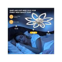 Gambar Bladeless Ceiling Fan With Lights Modern Flush Mount With Dimmable Led Light And Remote Control Low Profile 6 Gear Wind Speed Timing Kids_Room Bedroom 35.4Inx5.5In dari Khalisan Store undefined 4 Tokopedia