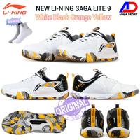 Gambar Sepatu Badminton Lining Saga Lite 9 AYTU027 Sepatu Bulutangkis Saga Lite Original - WhtBlckOrngYllw, 45 dari ADHA SPORT Store Mall undefined 5 Tokopedia