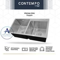 Gambar Royal kitchen sink Contempo Doppio/bak cuci piring Royal Contempo Doppio 2 lubang stainless/wastafel sink bak cuci piring dapur 2 lubang stainless merk Royal/sink royal minimalis stainless dari atlantic sanitary undefined 1 Tokopedia
