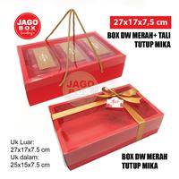 Gambar BOX DW KUE KERING SOUVENIR IVORY MERAH + TUTUP MIKA 27x17x7.5 cm - Polos dari Jago Box Surabaya undefined 4 Tokopedia