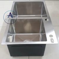 Gambar Royal kitchen sink Contempo Doppio/bak cuci piring Royal Contempo Doppio 2 lubang stainless/wastafel sink bak cuci piring dapur 2 lubang stainless merk Royal/sink royal minimalis stainless dari atlantic sanitary undefined 3 Tokopedia